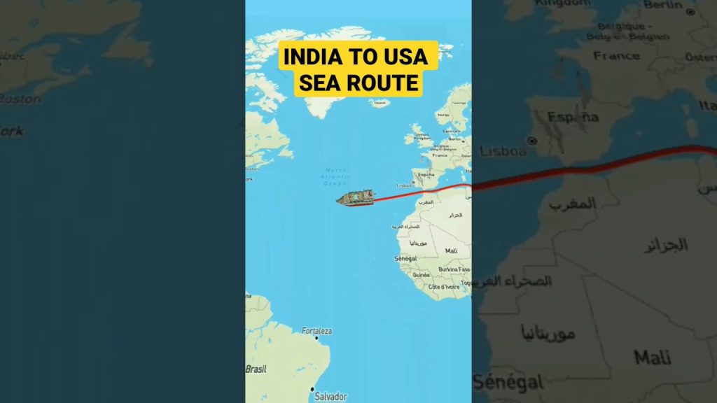 india to usa sea route #route #shorts #world #maps
