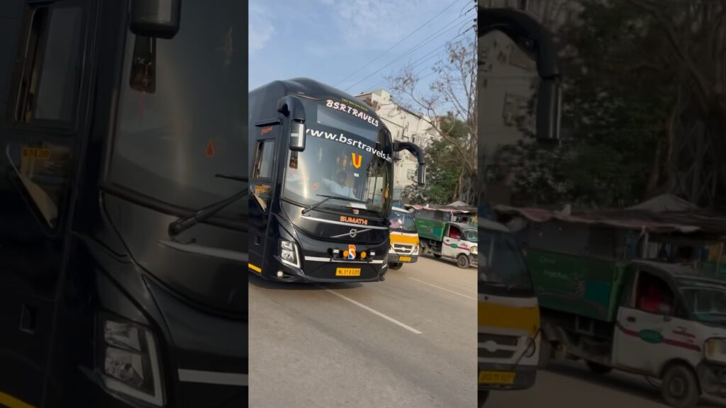 BSR tours 🖤 Volvo 9600s multiaxle sleeper bus in Hyderabad #volvo #bus